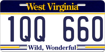 WV license plate 1QQ660