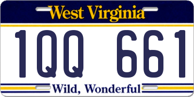 WV license plate 1QQ661