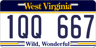 WV license plate 1QQ667