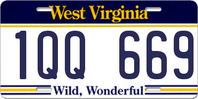 WV license plate 1QQ669