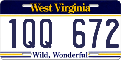 WV license plate 1QQ672