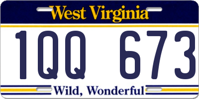 WV license plate 1QQ673