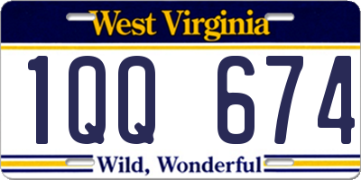 WV license plate 1QQ674