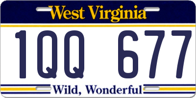 WV license plate 1QQ677