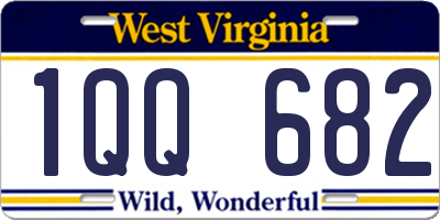 WV license plate 1QQ682