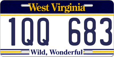 WV license plate 1QQ683