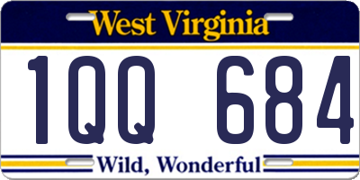 WV license plate 1QQ684