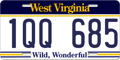 WV license plate 1QQ685