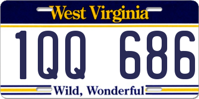WV license plate 1QQ686