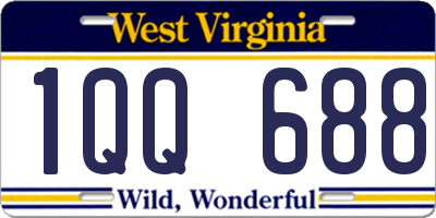 WV license plate 1QQ688