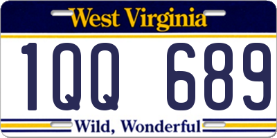 WV license plate 1QQ689