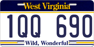 WV license plate 1QQ690