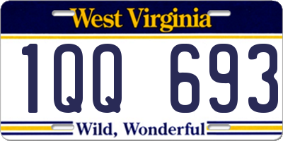 WV license plate 1QQ693
