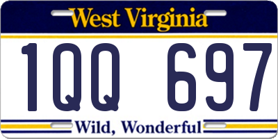 WV license plate 1QQ697