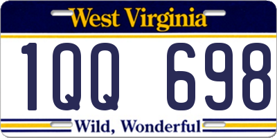 WV license plate 1QQ698