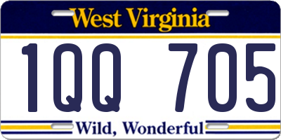WV license plate 1QQ705