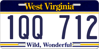 WV license plate 1QQ712