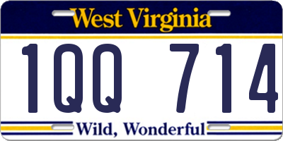 WV license plate 1QQ714