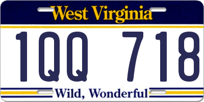 WV license plate 1QQ718