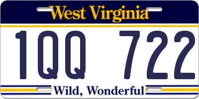 WV license plate 1QQ722
