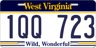 WV license plate 1QQ723