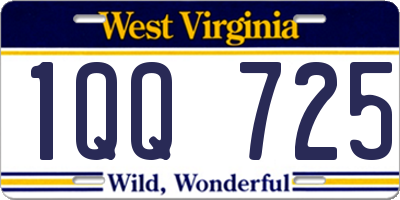 WV license plate 1QQ725