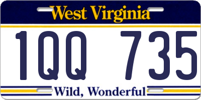 WV license plate 1QQ735
