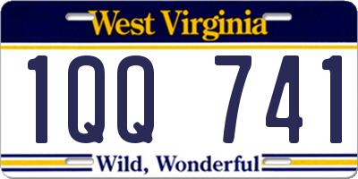 WV license plate 1QQ741