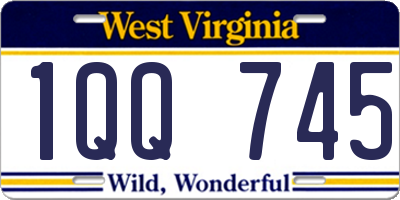 WV license plate 1QQ745