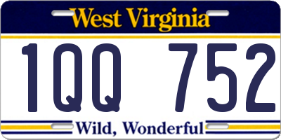 WV license plate 1QQ752