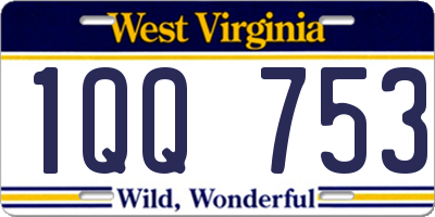 WV license plate 1QQ753