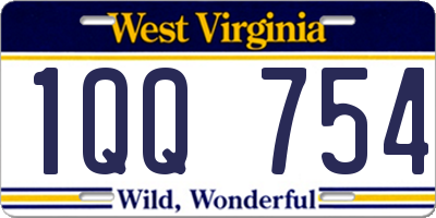 WV license plate 1QQ754