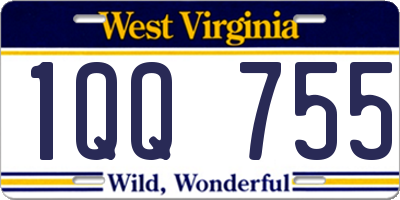 WV license plate 1QQ755