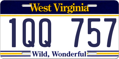 WV license plate 1QQ757