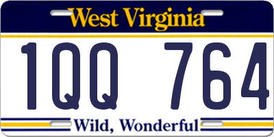 WV license plate 1QQ764