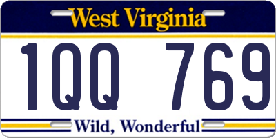 WV license plate 1QQ769