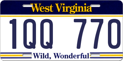 WV license plate 1QQ770