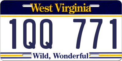 WV license plate 1QQ771