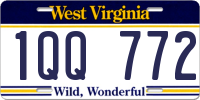 WV license plate 1QQ772