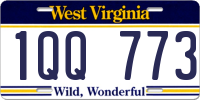 WV license plate 1QQ773