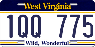 WV license plate 1QQ775