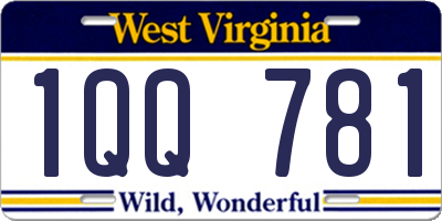 WV license plate 1QQ781