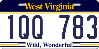 WV license plate 1QQ783