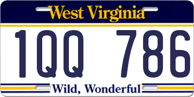 WV license plate 1QQ786