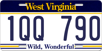 WV license plate 1QQ790