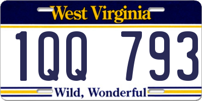 WV license plate 1QQ793
