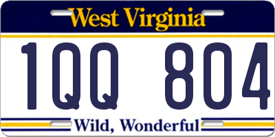 WV license plate 1QQ804