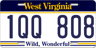 WV license plate 1QQ808