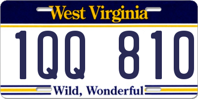 WV license plate 1QQ810