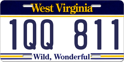 WV license plate 1QQ811